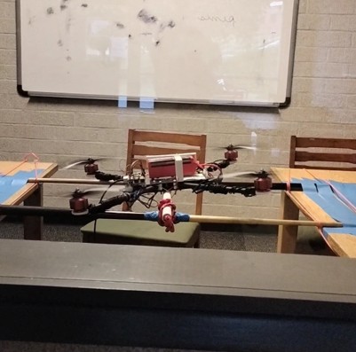 Large multirotor drone being tuned